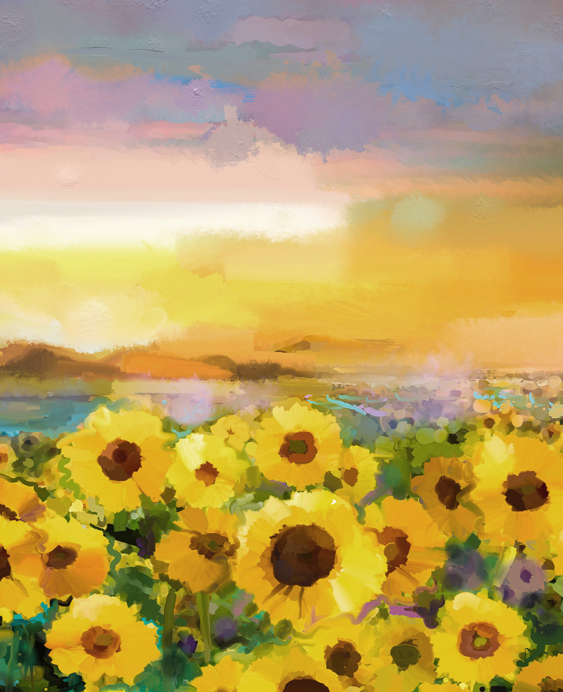 Gemälde Sonnenblumenfeld
